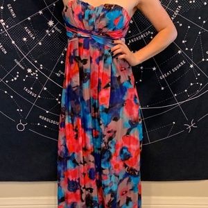 Floral Strapless Gown